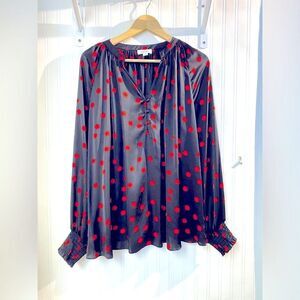 ON 34Th Black Polka Dot long Sleeve Top SZ 3X